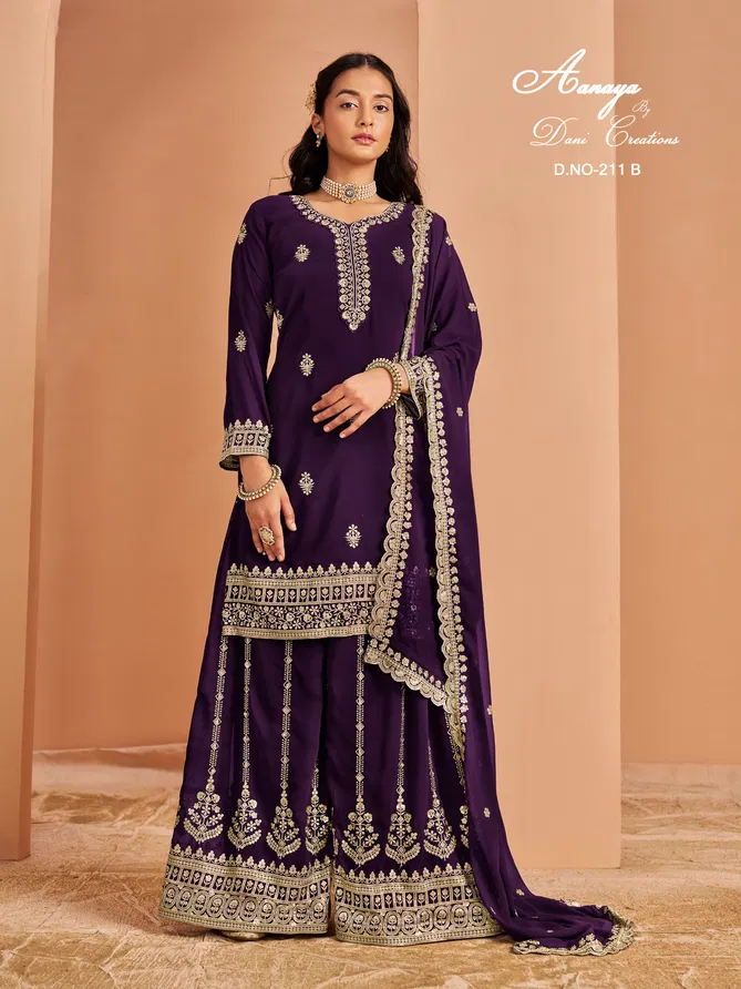 Aanaya Vol 211 By Dani Faux Georgette Salwar Suits Orders In India